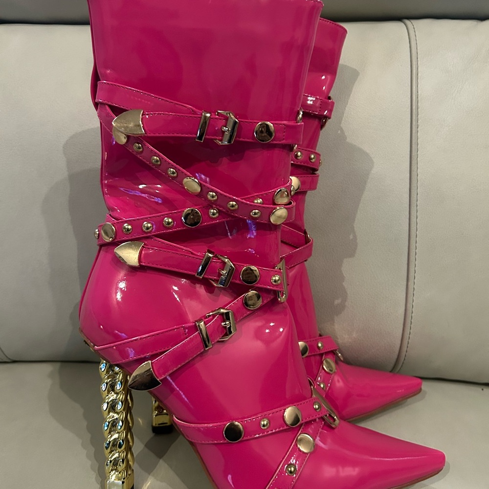Pink Studded Women's Boots